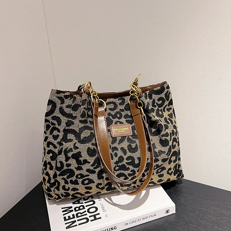 Brielle | Leopard Canvas Shopping Bag - AUDREY DUBLIN