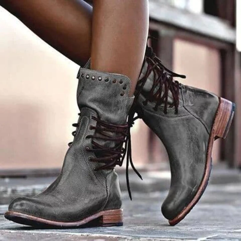 Katty | Lace-Up Vintage Boots - AUDREY DUBLIN