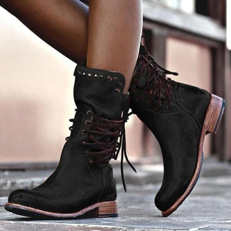 Katty | Lace-Up Vintage Boots - AUDREY DUBLIN