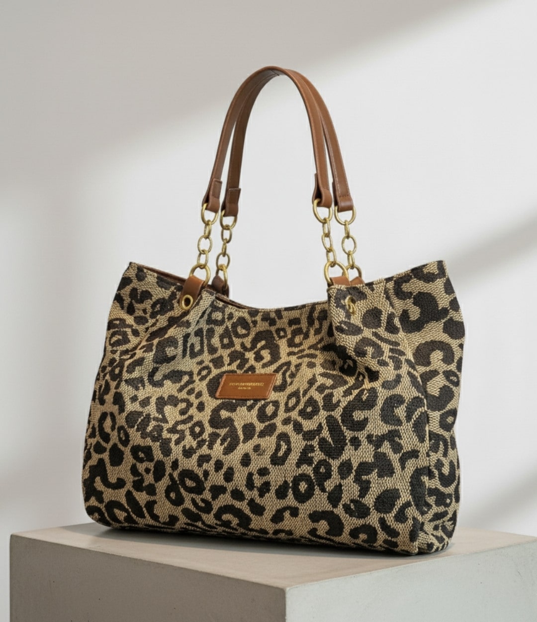 Brielle | Leopard Canvas Shopping Bag - AUDREY DUBLIN